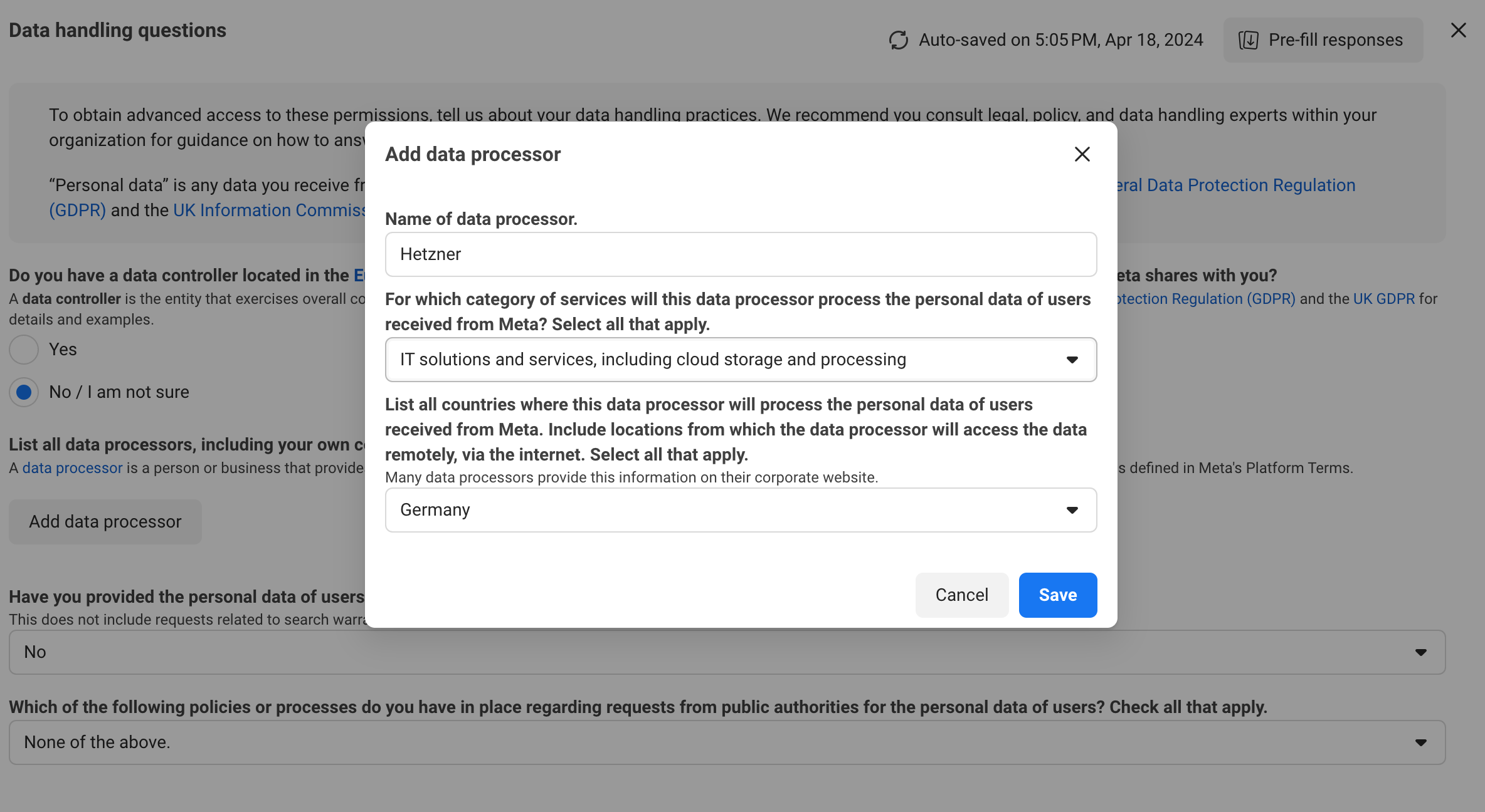 Answer questions about data handling 2