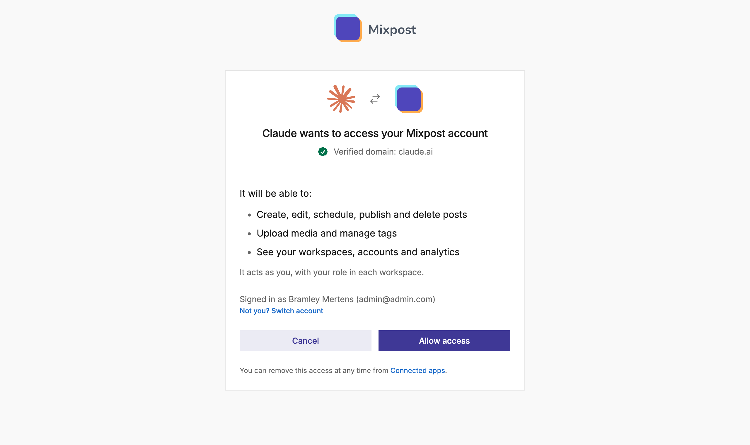 OAuth consent screen