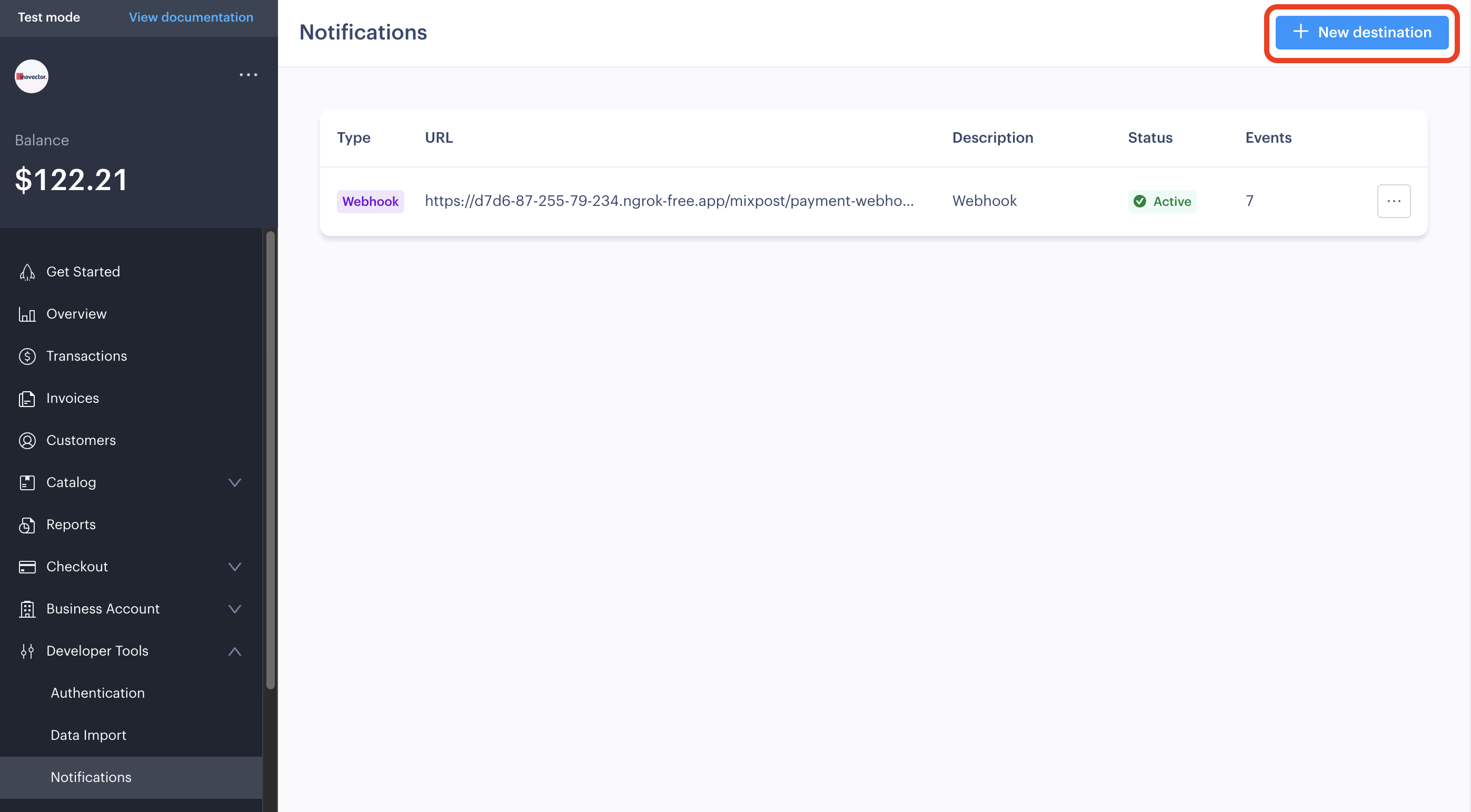 Paddle Dashboard Webhook configuration 1