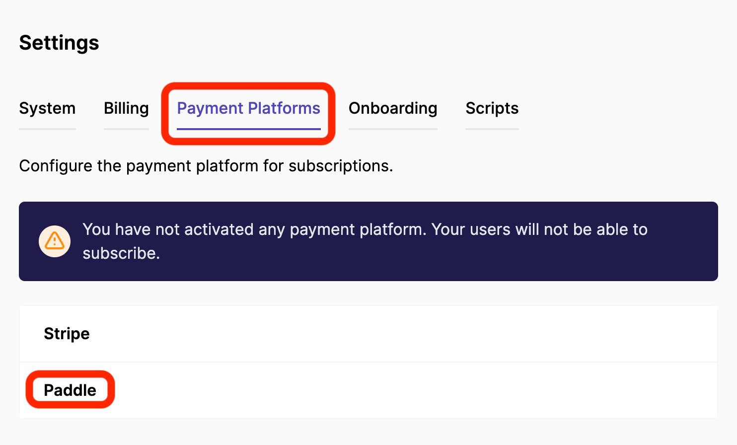 Mixpost Dashboard Paddle Credentials 3