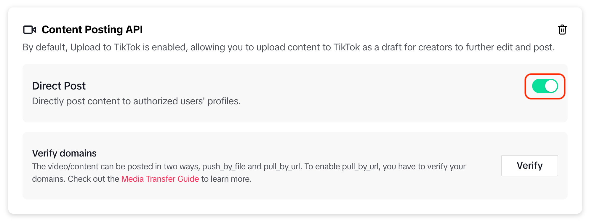 TikTok Direct Post API