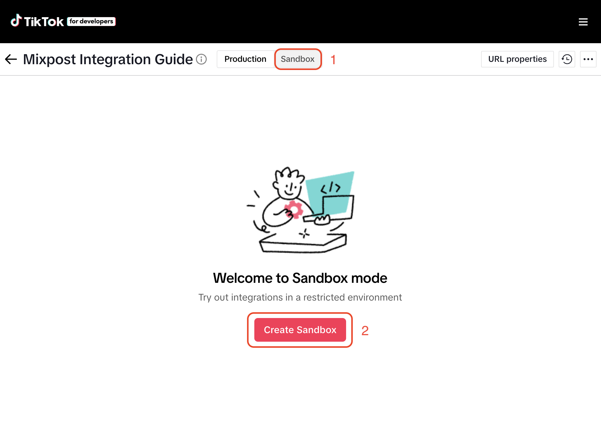 TikTok Developer application, add a Sandbox