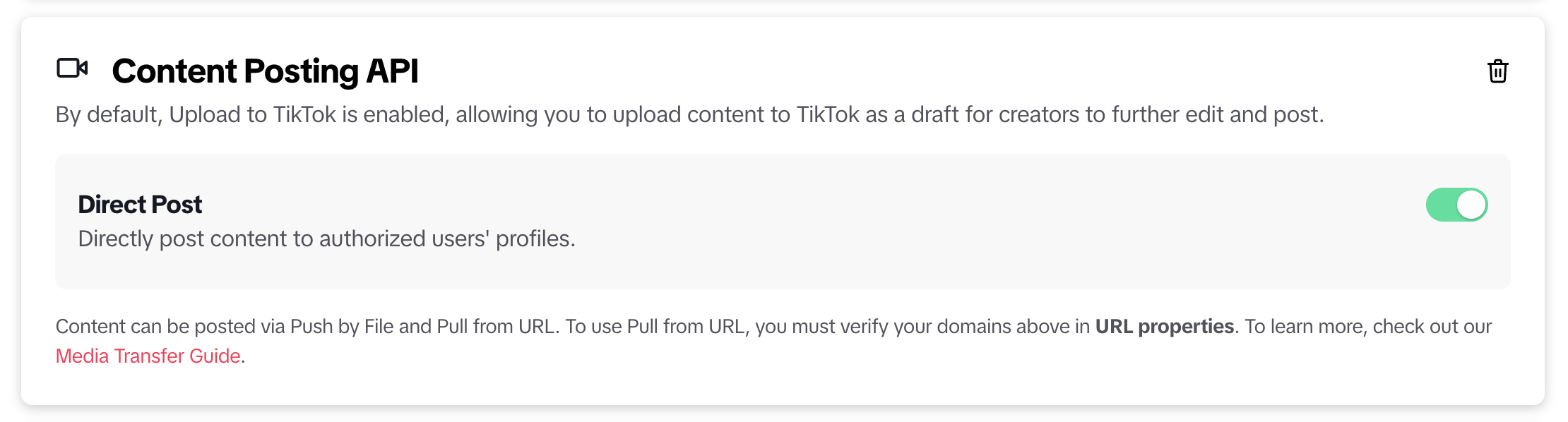 TikTok Direct Post API