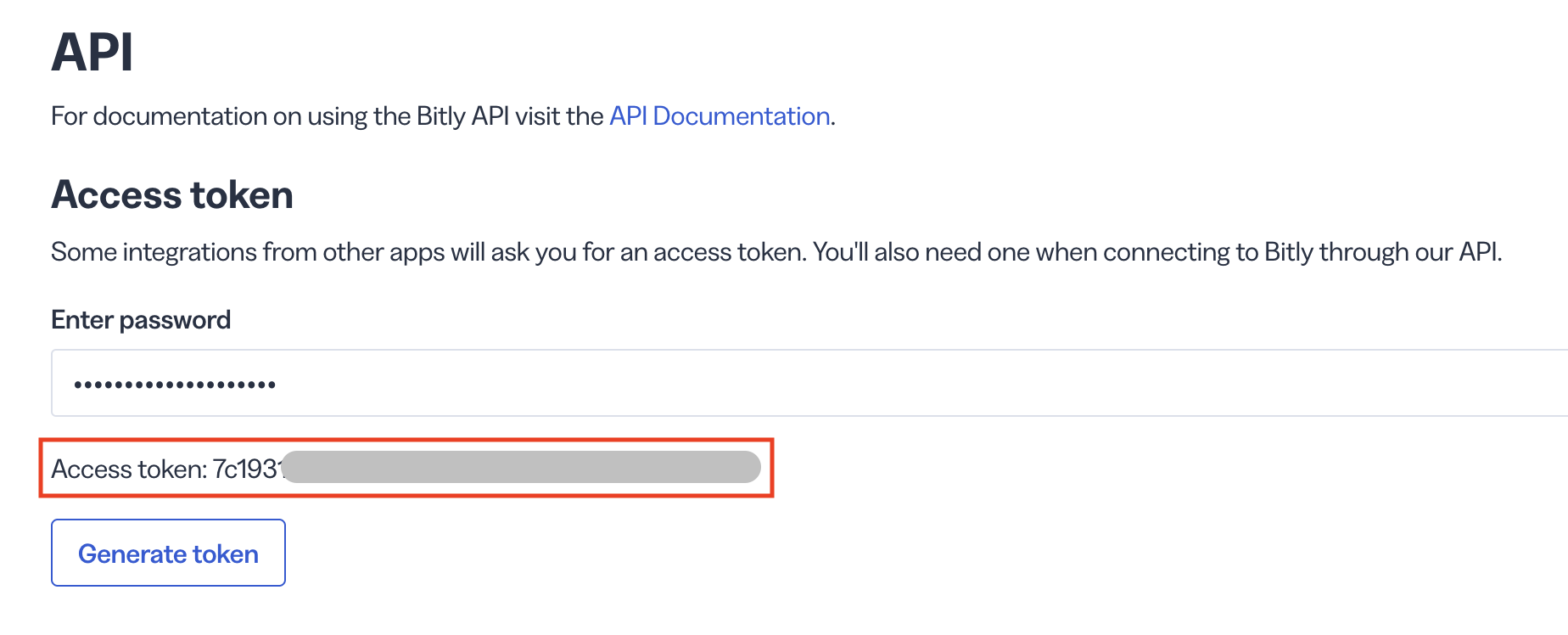 Bitly API Settings